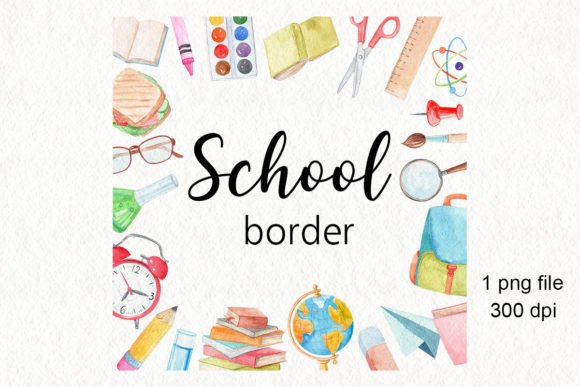 Back to School Watercolor Border Png: A Designer's Best Friend