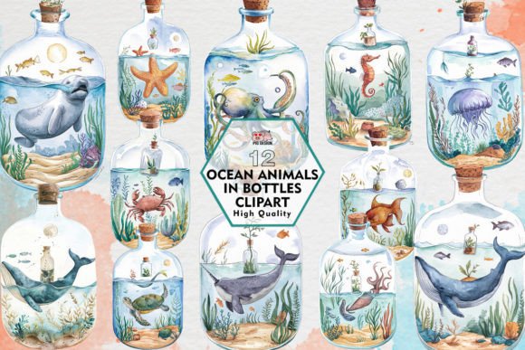Bring the Ocean to Life: Charming Bottle Clipart for Creative Projects