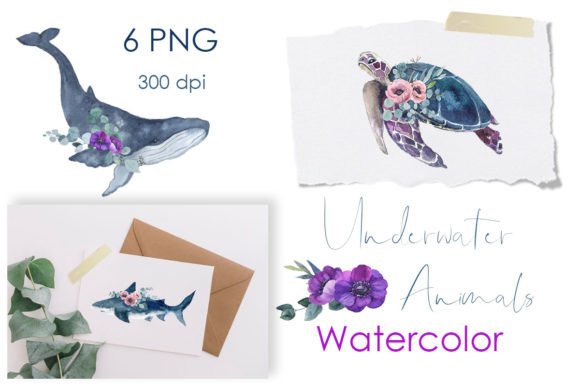 Charming Sea Turtles: Digital Watercolor Art for Your Projects