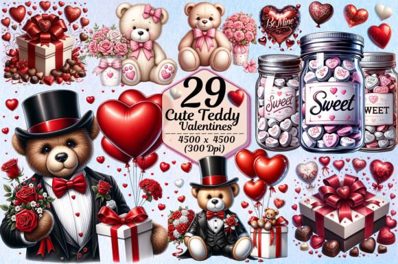 Cute Teddy Valentines Sublimation: Adorable Graphics for Your Projects