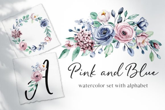 Designing with Pink and Blue Watercolor Roses: A Creative Guide
