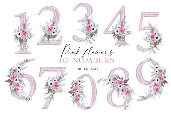 Elegant Floral Numerals for Your Creative Designs