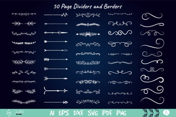 Elegant Vintage Flair: 50 SVG Page Dividers for Crafters
