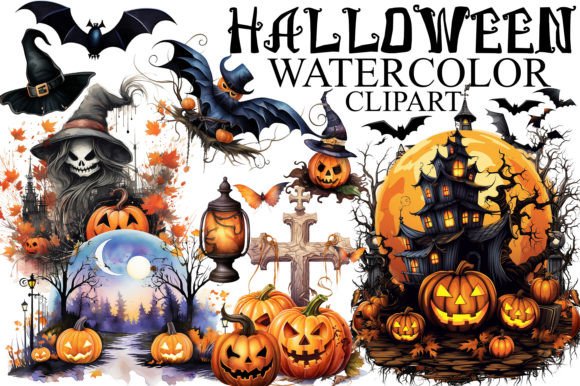 Halloween Sublimation Clipart Set: Spooky Design Assets