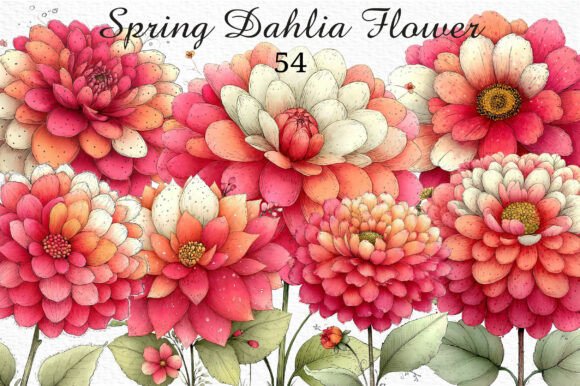 Spring into Creativity with Whimsical Dahlia Clipart