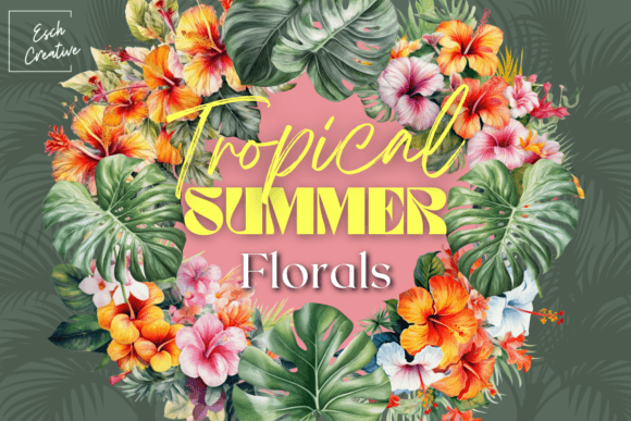 Tropical Summer Flower Watercolor Bundle: A Paradise of Design Possibilities