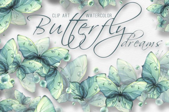 Turquoise Butterflies Watercolor Clipart: A Designer's Dream Collection