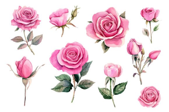 Watercolor Pink Rose: Infusing Soft, Artistic Elegance into Your Designs