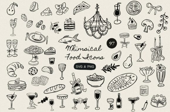 Whimsical Food Menu Icons: A Feast for the Eyes